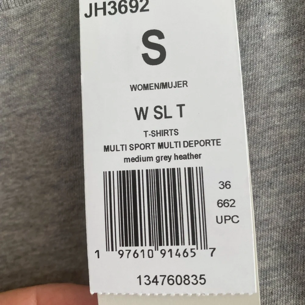 Adidas Light Gray Men's Tee - Picture 4 of 5